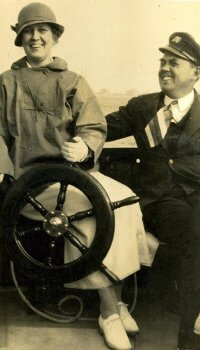 Mary and Austin Strong on their Catboat