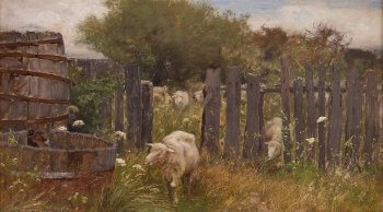 Painting "Back of Nichols’ Barn, ’Sconset” by George Inness
