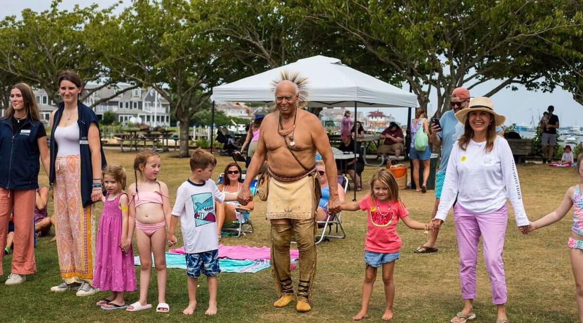group of people holding hands