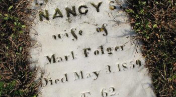 Nancy S. Folger, Grave Marker, 1859, photographer Georgen Charnes